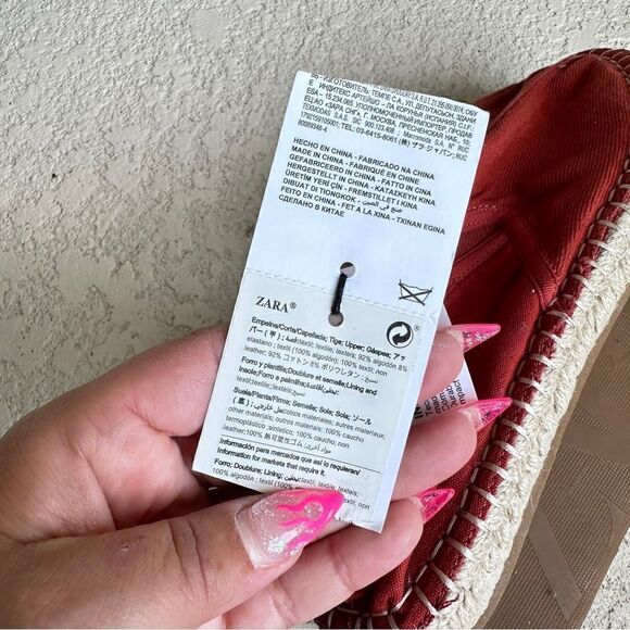 NWT Zara rustic orange canvas espadrilles Sz 7 - Picture 9 of 10